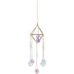 Hanging AB Crystal Prism Suncatcher w/ Crystal Spheres AB (Each)
